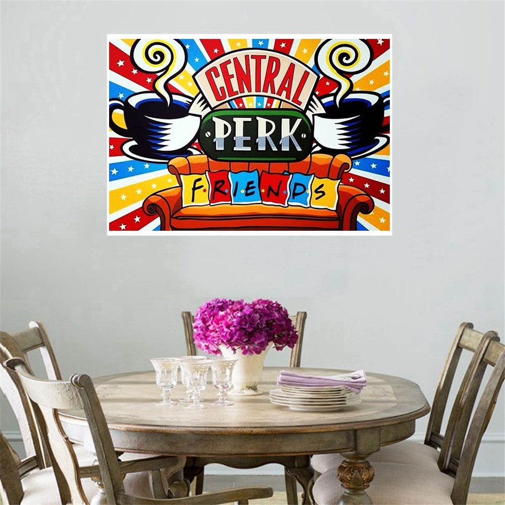 Central Perk coffee shop diamond painting from Friends – 8x10" to 32x40" round or square drill pop culture wall art by Azurra Shop
