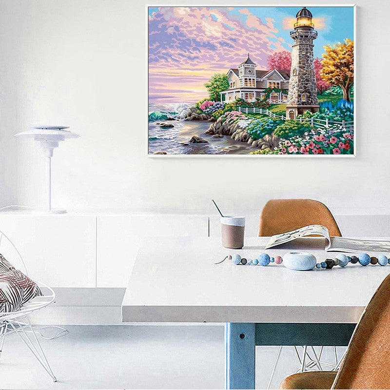 Cliffside Lighthouse Diamond Painting