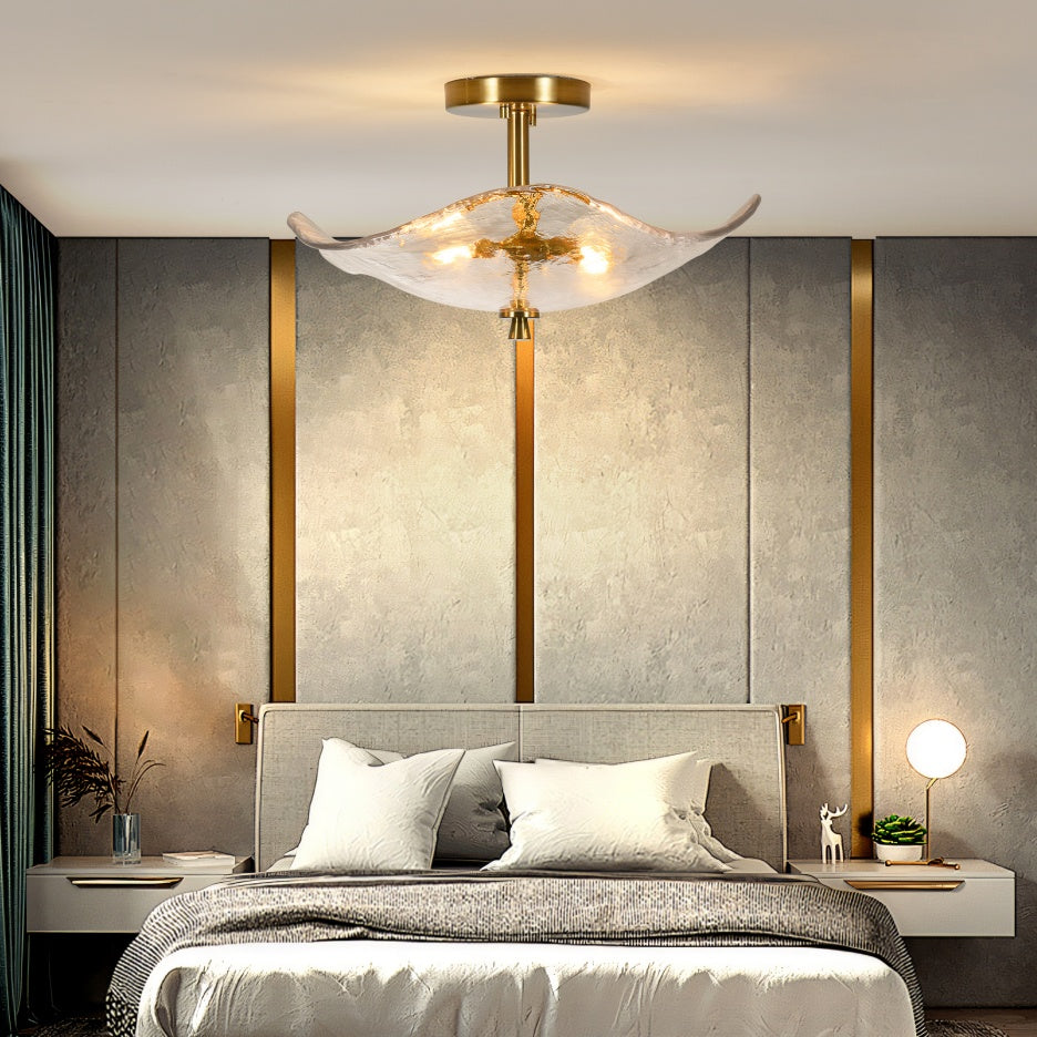 16.5" Gold Semi Flush Mount Ceiling Light