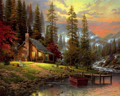 Enchanted forest diamond painting kit – 10x12" to 18x24" square drill magical woodland wall art by Azurra Shop