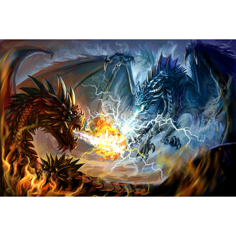 Fire & Ice Dragons Diamond Painting - 5D DIY Resin Drill Kit, 3 Sizes from 12"x16" to 24"x35" | Azurra Shop