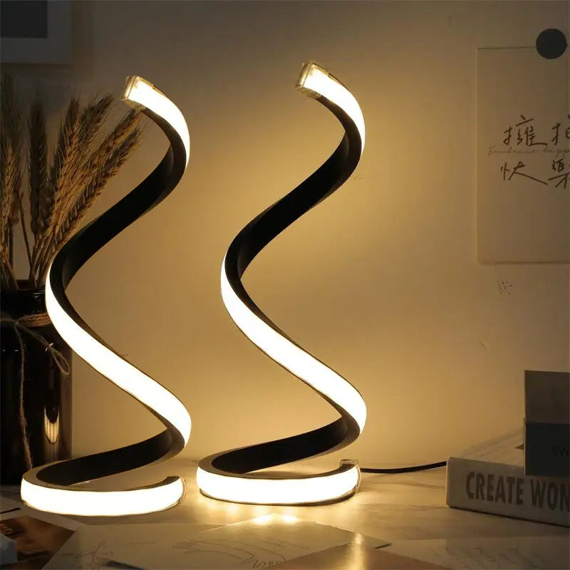 Spiral LED Desk Lamp — Set of 2