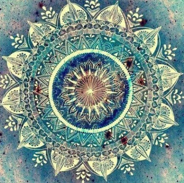 Teal Lotus Mandala Diamond Painting Kit