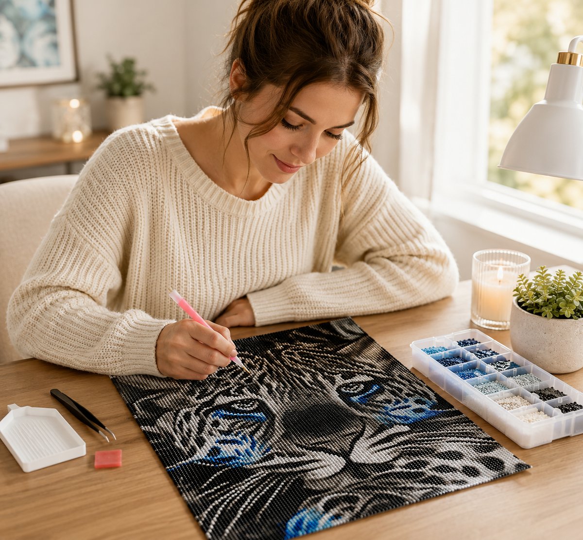 Black and White Leopard Diamond Painting