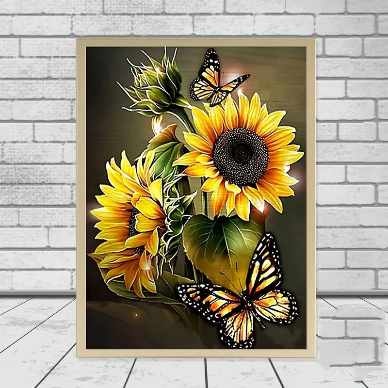 Potted Sunflower Diamond Painting - 5D DIY Full Drill Round Gem Kit 12" x 16" | Azurra Shop