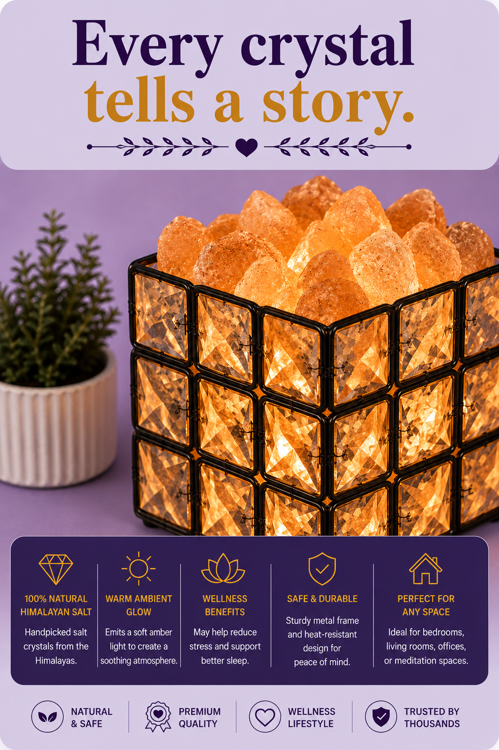 Crystal Salt Table Lamp