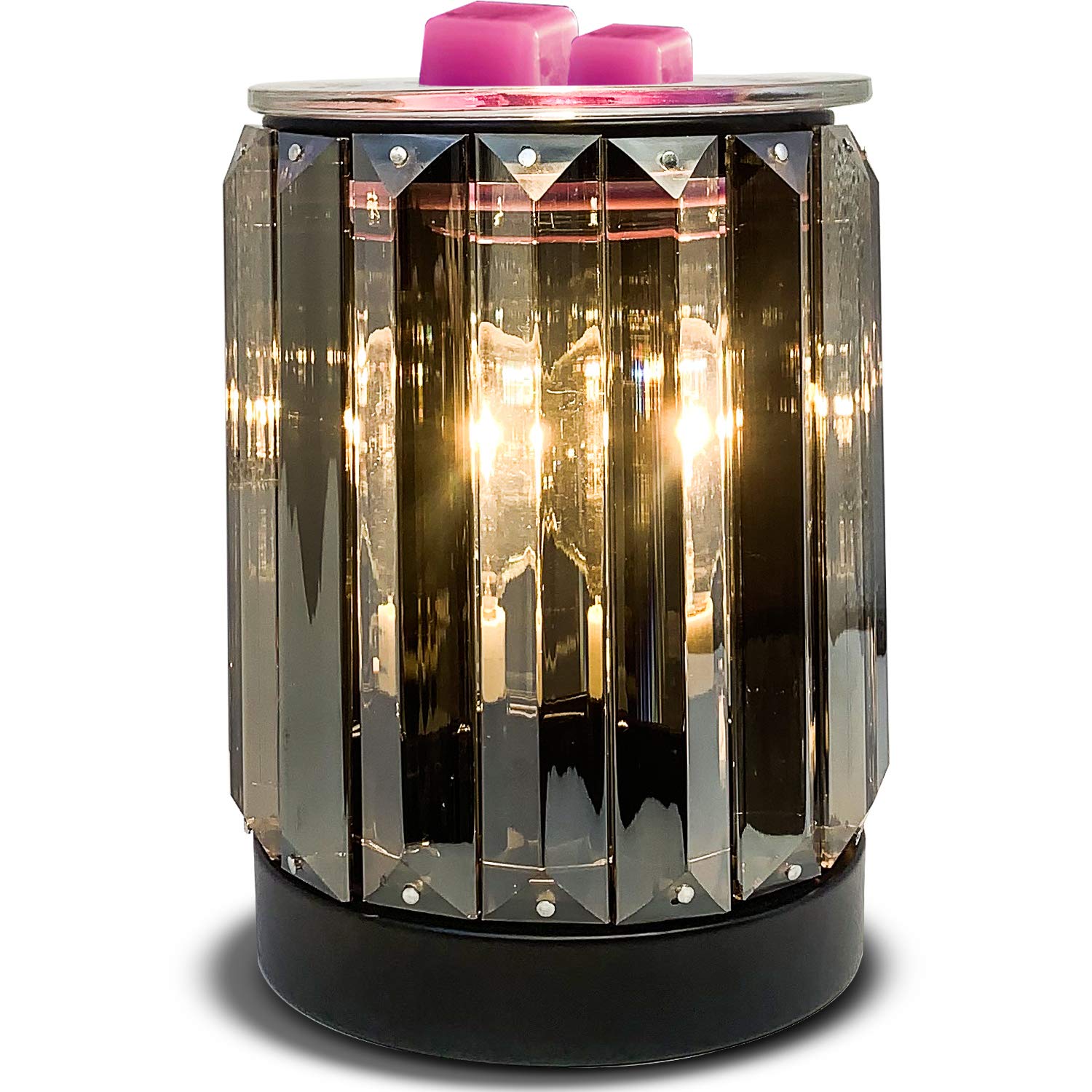 Ironwork Crystal Wax Warmer: > Ironwork Crystal Electric Wax Warmer — handmade iron & crystal, 120V, flameless, night light, black, air freshener — Azurra Shop