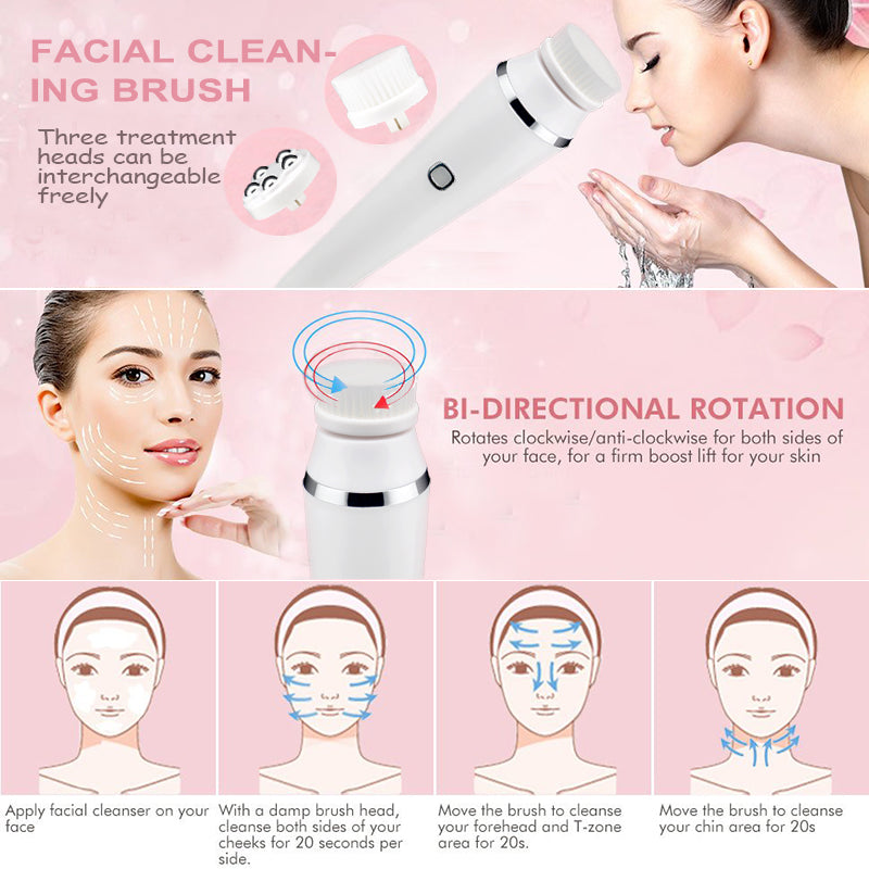 Multifunctional 3-in-1 Facial Cleansing Brush