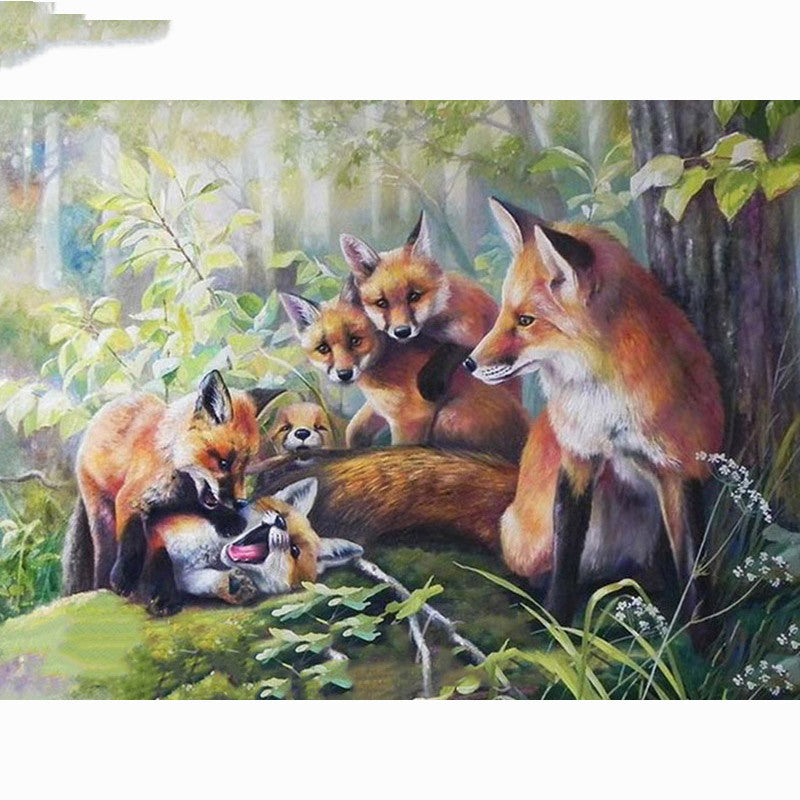 Fox Family Diamond Painting