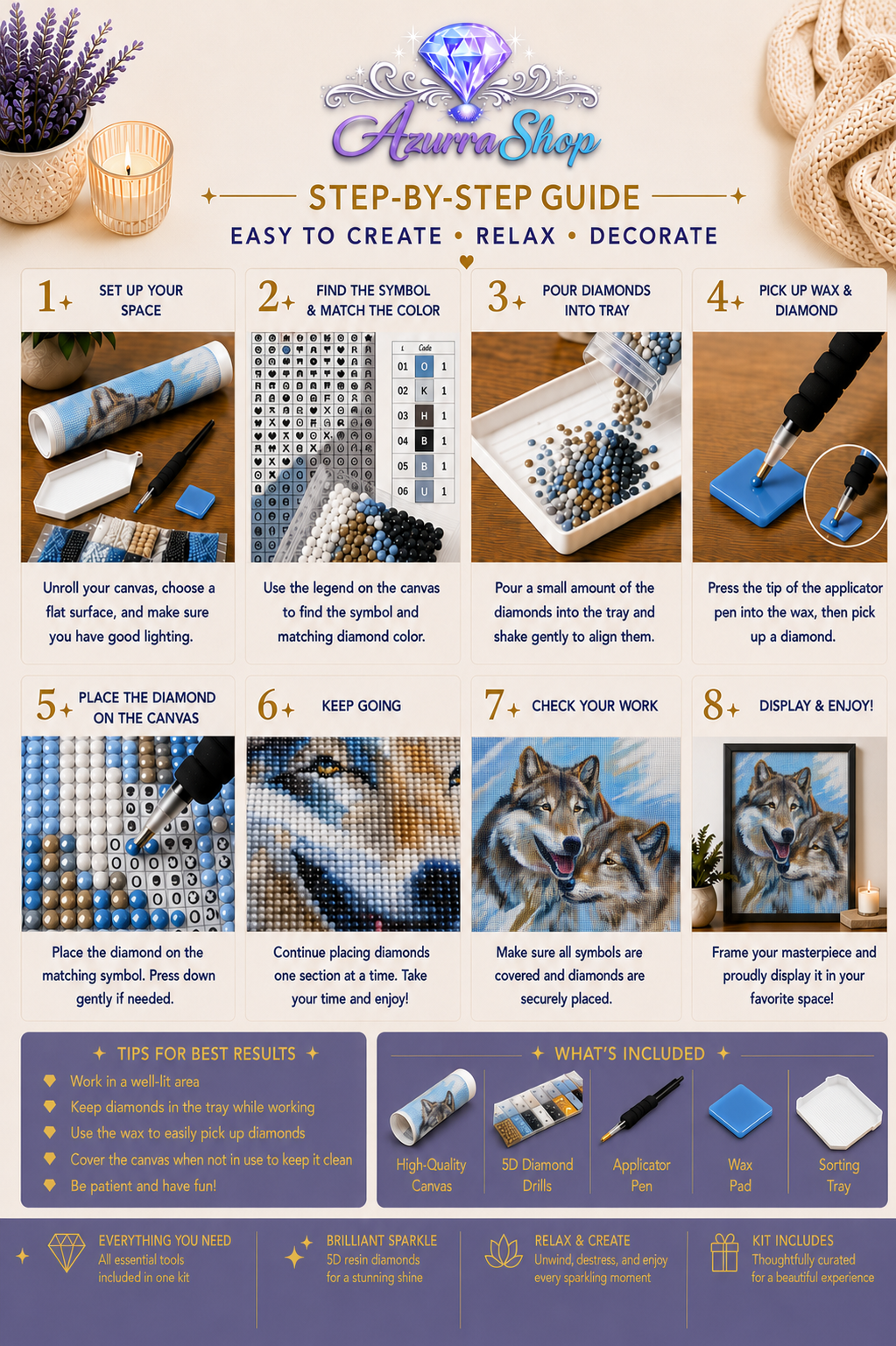 Wolf Mates Winter Nuzzle Diamond Painting Kit