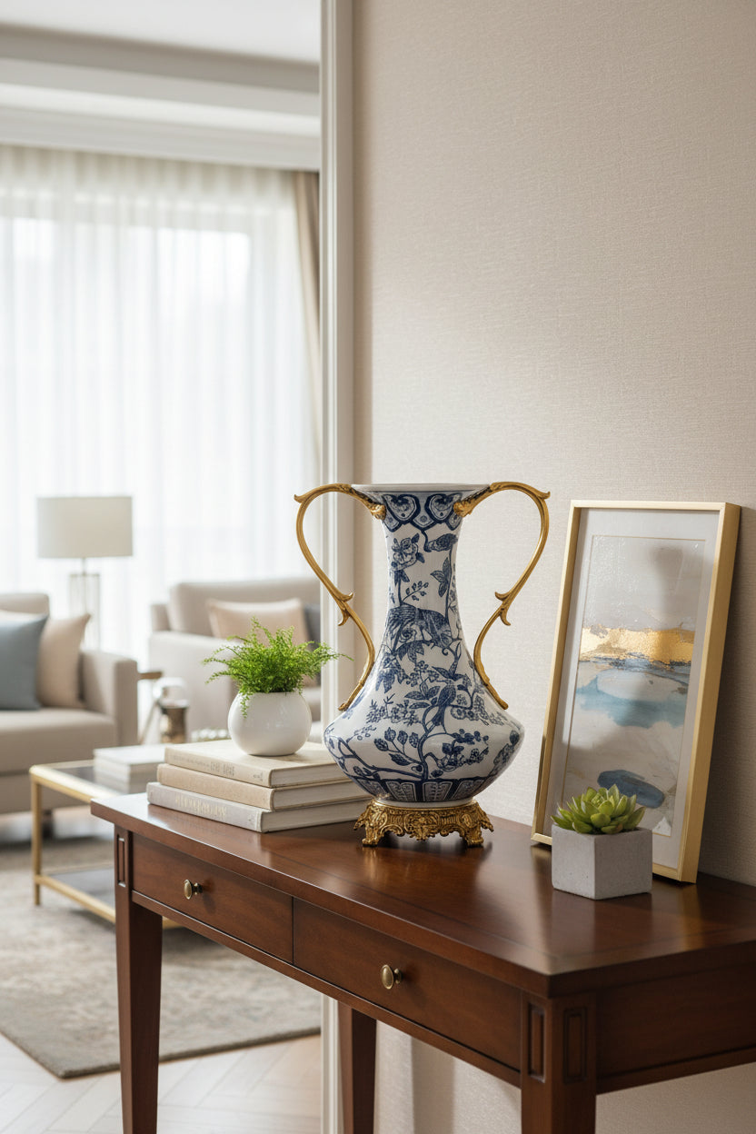 Double Handle Porcelain Vase