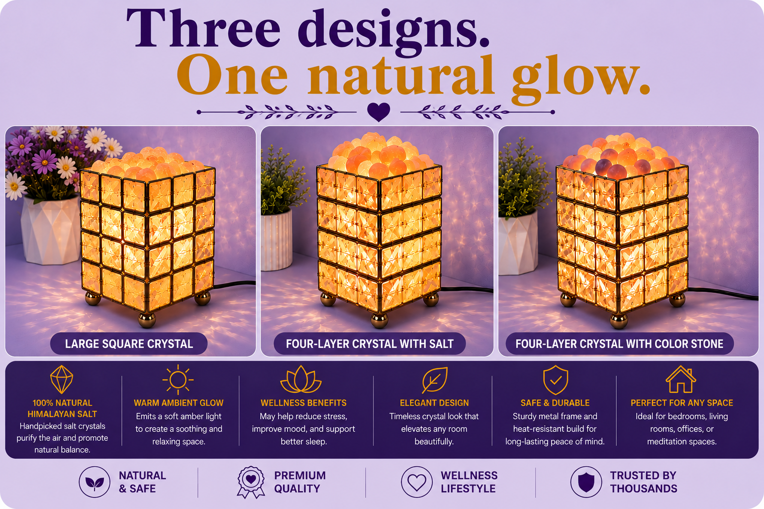 Crystal Salt Table Lamp