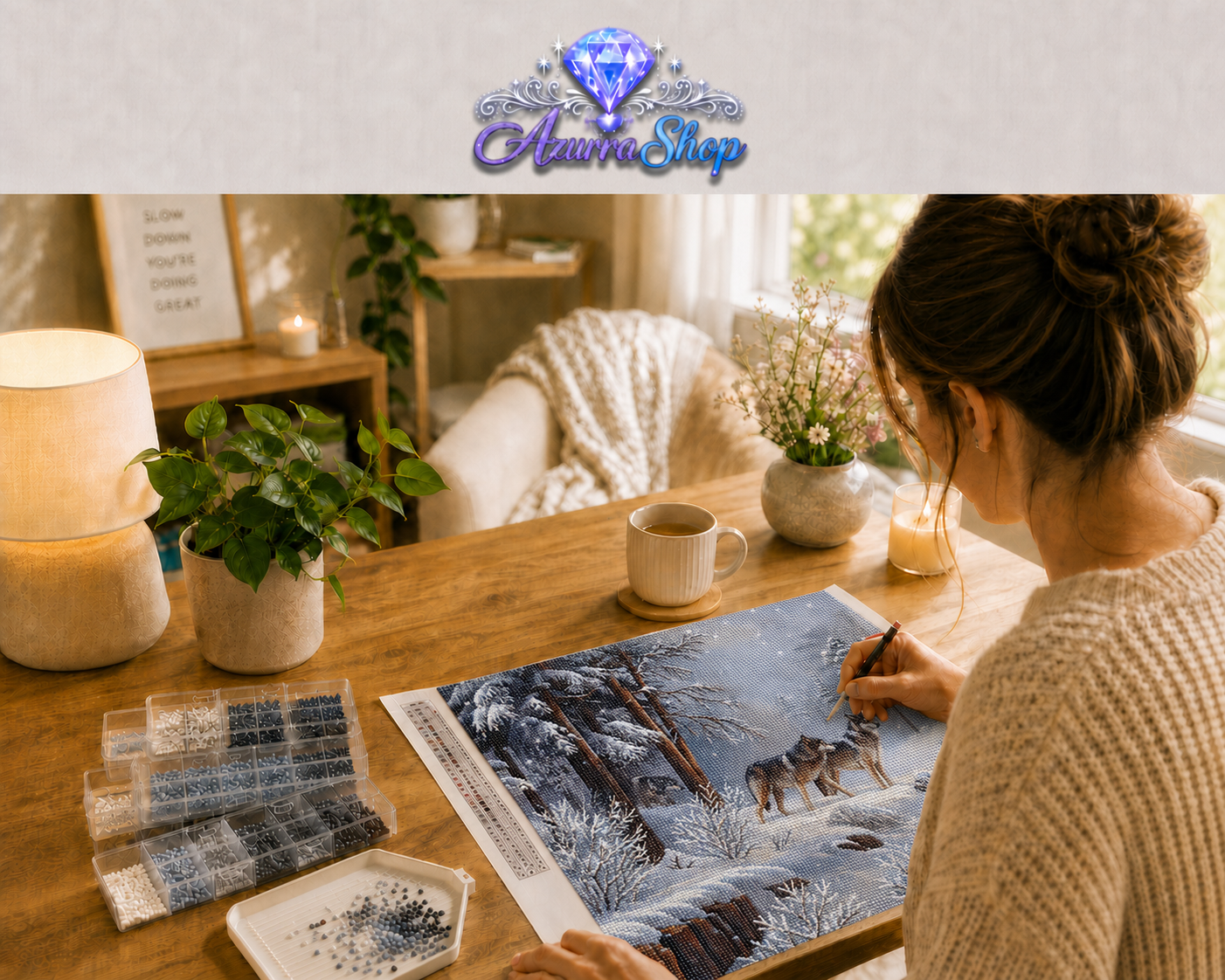 Wolves in Winter Forest Diamond Painting Kit