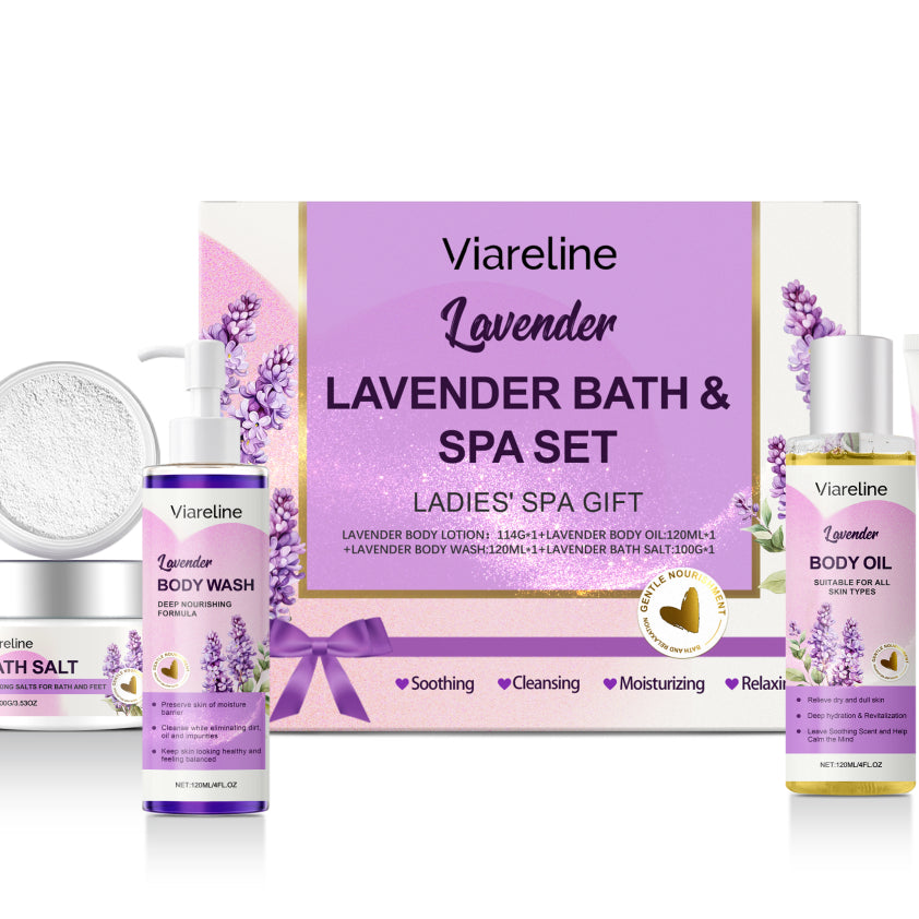 Lavender Bath Set — complete spa shower set with calming lavender scent for relaxation and stress relief — Azurra Shop