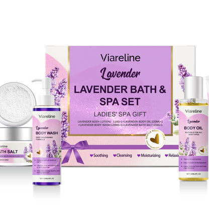 Lavender Bath Set — complete spa shower set with calming lavender scent for relaxation and stress relief — Azurra Shop