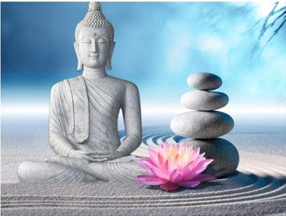 Religious Buddha with Orchid Diamond Painting