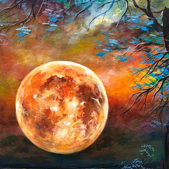 Bright moon diamond painting kit – 12x16" celestial night sky wall art by Azurra Shop