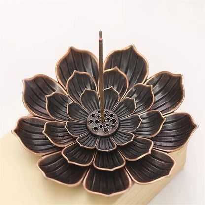 Lotus Shaped Metal Incense Holder