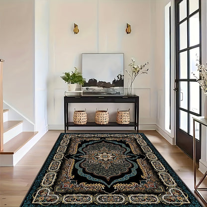 Retro Persian Crystal Velvet Area Rug — printed crystal velvet, water-absorbing, washable, 10 sizes — Azurra Shop