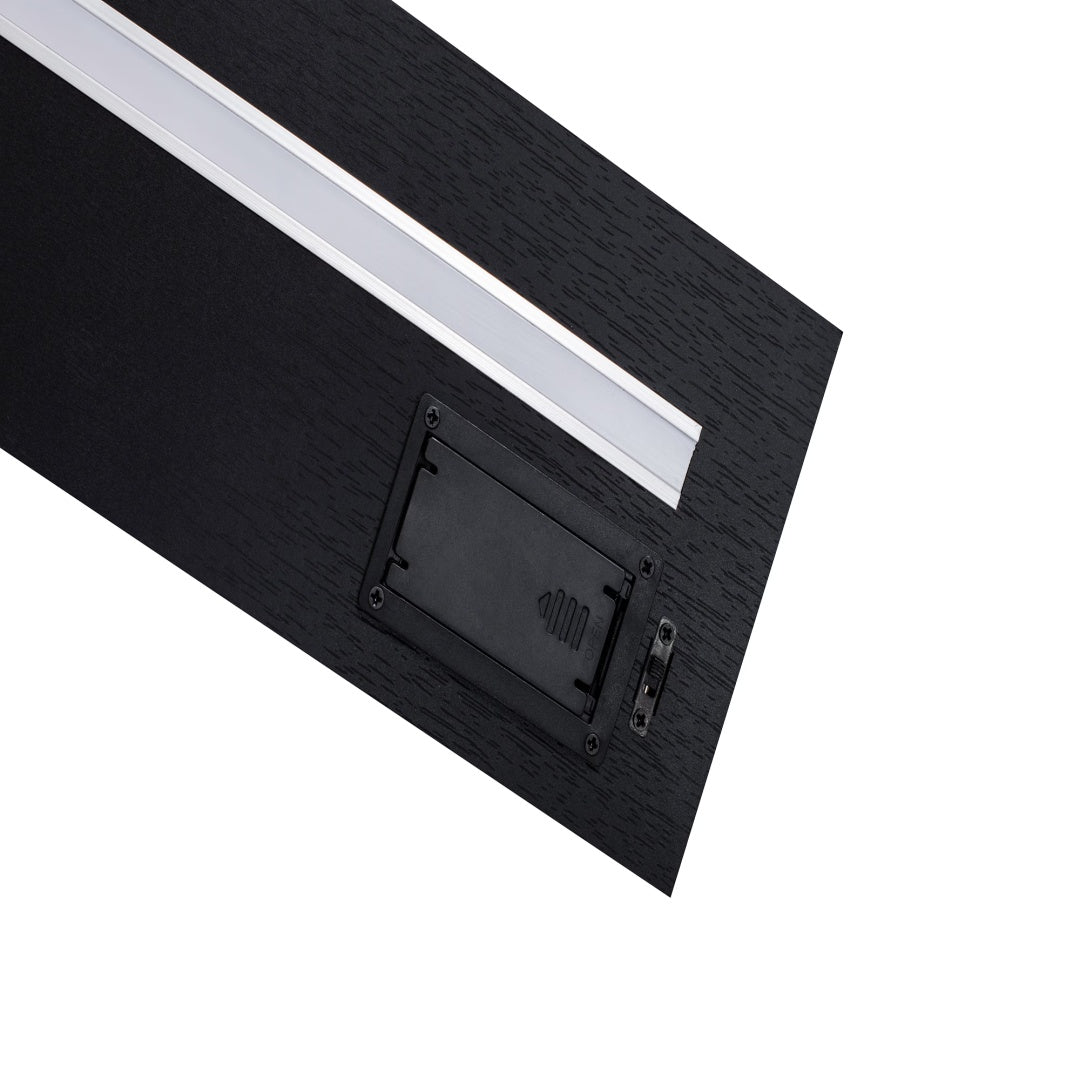 Floating Wall Shelf with Built-in LED Lighting — Black