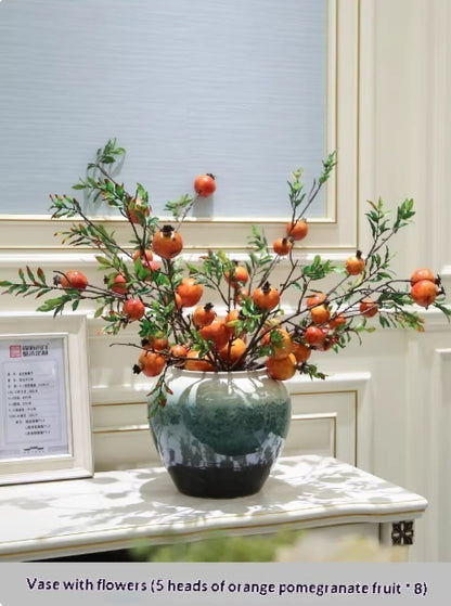 Ceramic Holly Vase with Artificial Floral Arrangement
