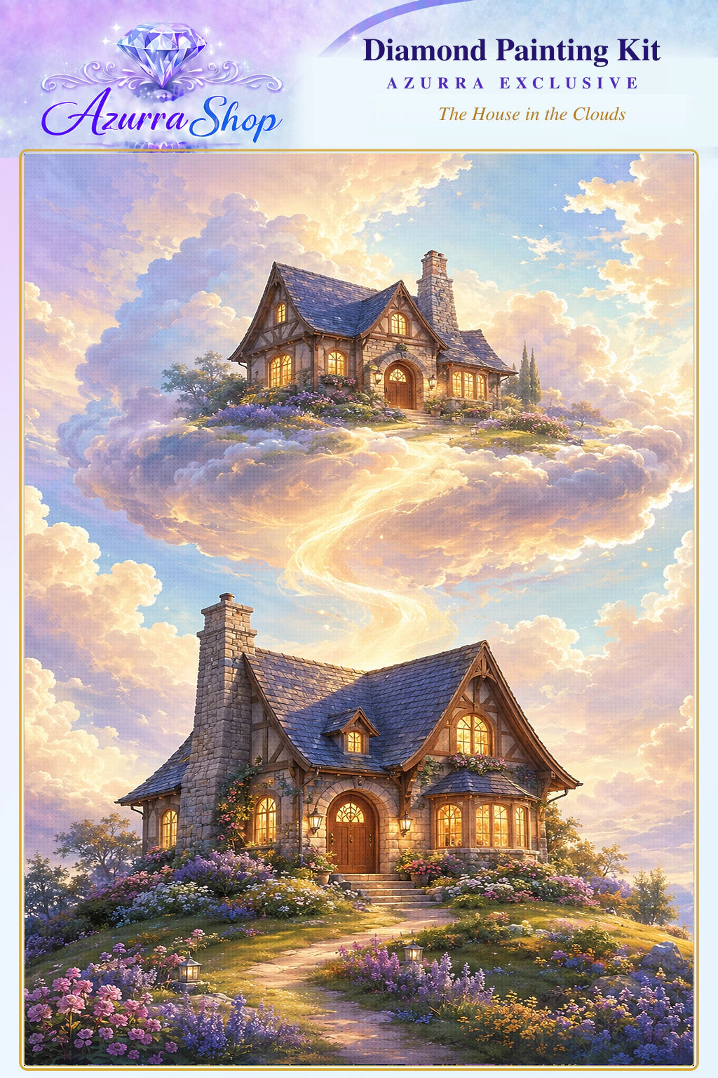 The House in the Clouds Azurra Exclusive 5D diamond painting kit hero artwork