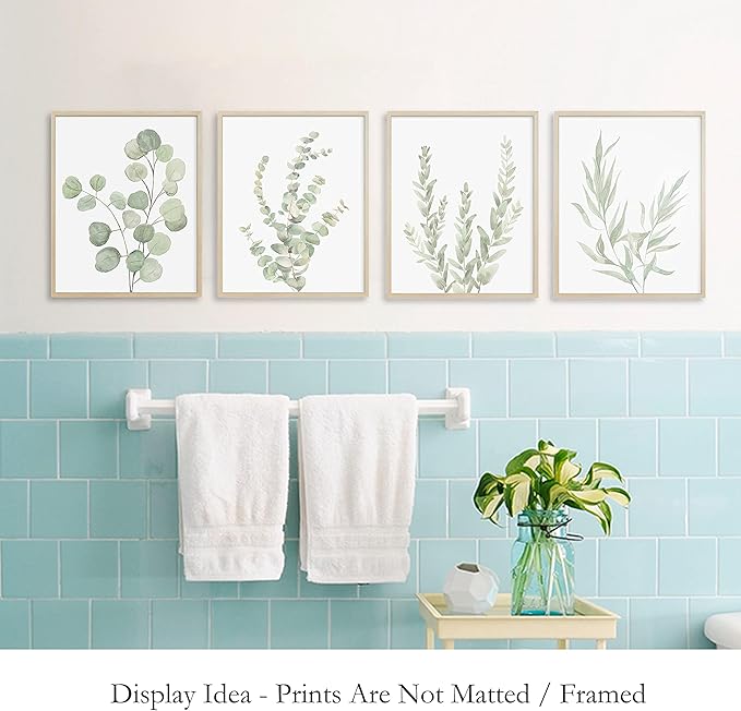 Botanical Plant Canvas Wall Art — Set of 4, Framed