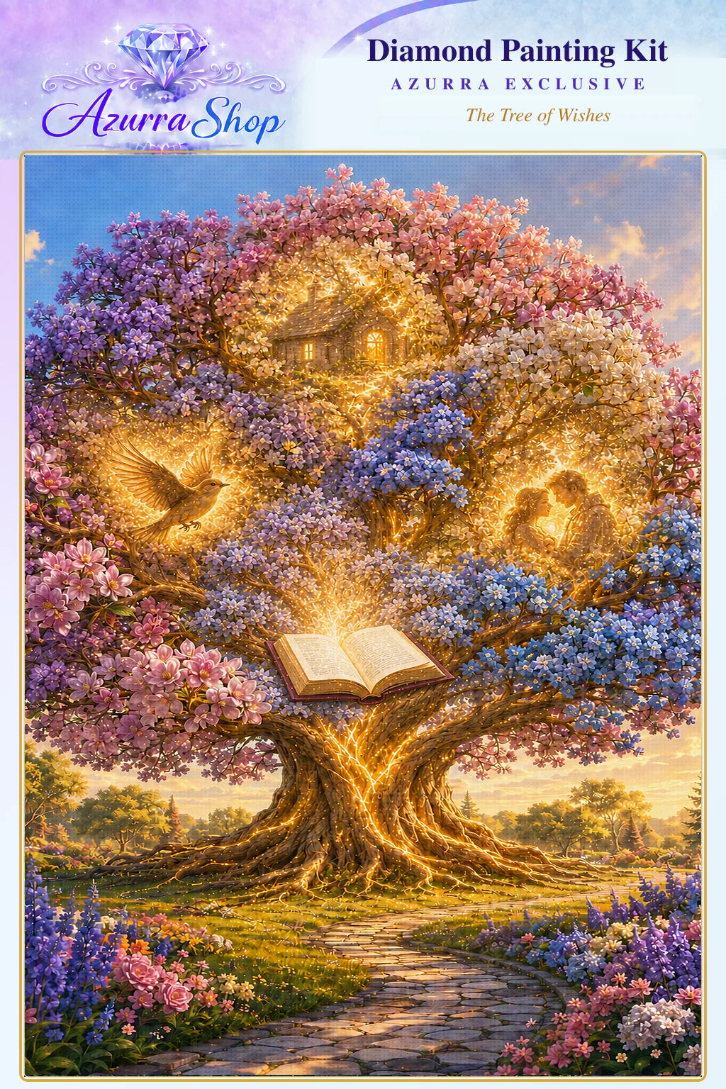 The Tree of Wishes Azurra Exclusive 5D diamond painting kit hero artwork