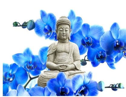 Religious Buddha with Orchid Diamond Painting