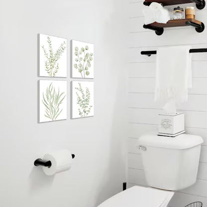 Botanical Plant Canvas Wall Art — Set of 4, Framed