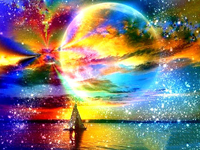 Moon &amp; Starry Sky Diamond Painting
