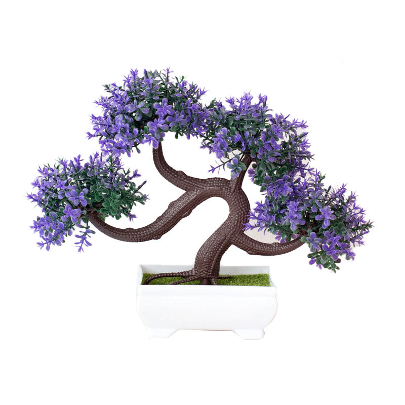 Artificial Silk Flower Potted Plant — Faux Bonsai in Vase