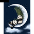 Good night panda diamond painting kit – 6x8" to 24x47" round or square drill sleepy panda moon wall art by Azurra Shop