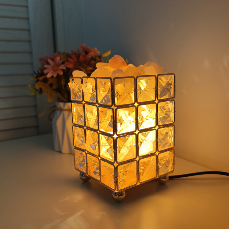 Crystal Salt Table Lamp — natural negative ion air purifier, 3 styles, light luxury, EU/UK/US/ordinary plug — Azurra Shop