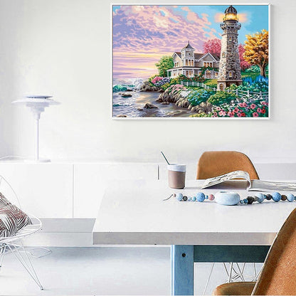 Cliffside Lighthouse Diamond Painting