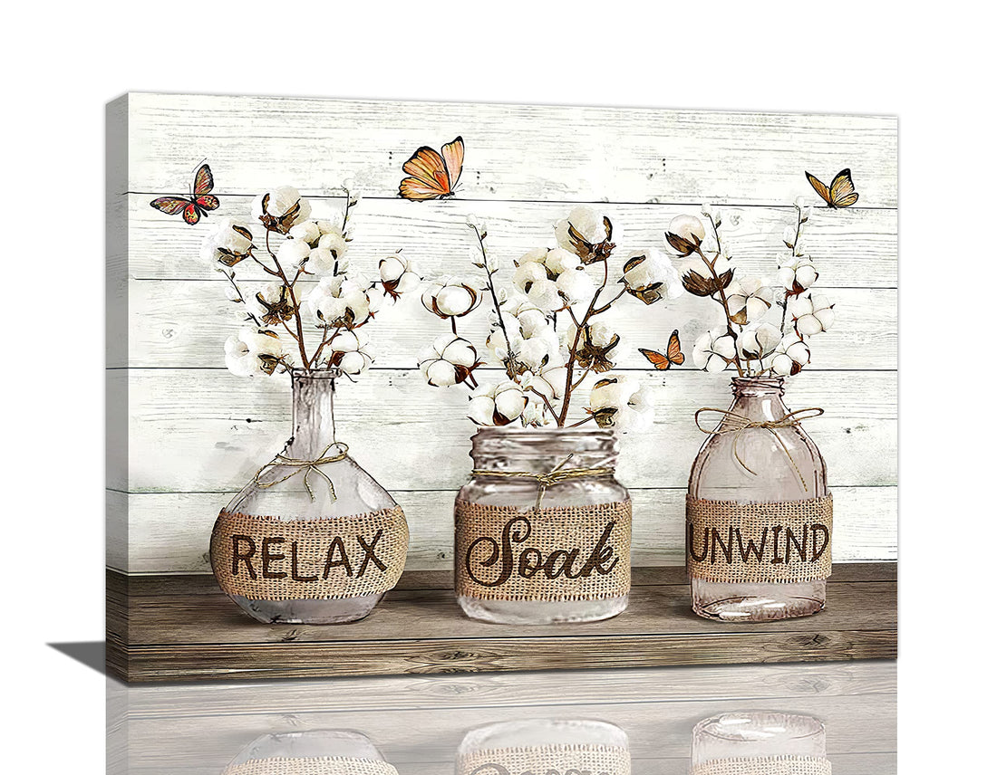 Farmhouse Bathroom Canvas Wall Art