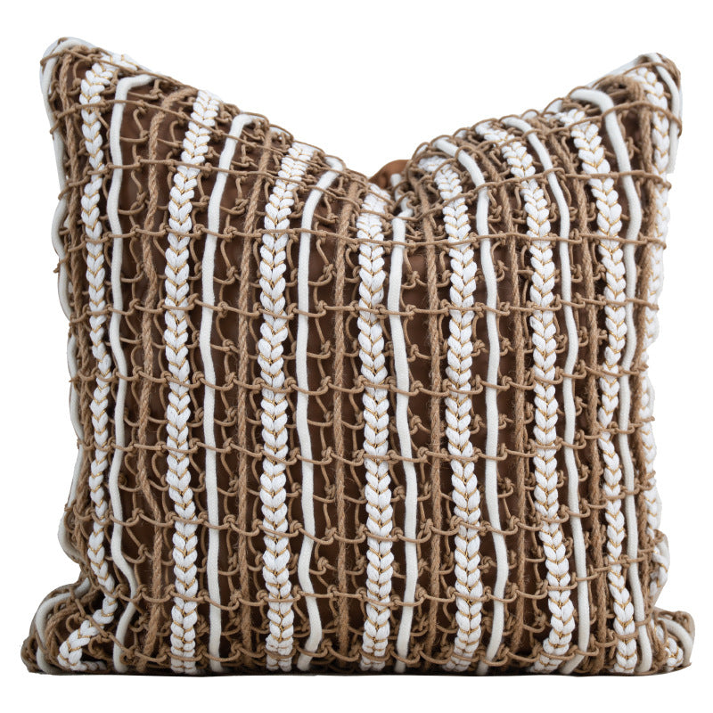 Misty Forest Geometric Throw Pillow – Modern Minimalist Home Decor