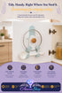 A round pot lid holder mounted on a white cabinet door, holding a pot lid by its knob with a spoon resting in a small holder below. Glass jars are visible on the counter in the background. The image includes promotional text at the top and a purple banner at the bottom with the brand name Azurra Shop.