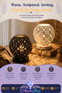Two decorative iron lattice bedside lamps shown in a styled bedroom scene, one lit in black and one lit in warm gold/brass. The image includes marketing text at the top and a purple feature banner at the bottom with the brand name Azura Shop.