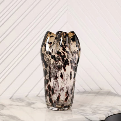 Modern Blown Glass Vase — Light Luxury Geometric