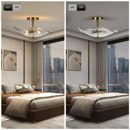 16.5" Gold Semi Flush Mount Ceiling Light