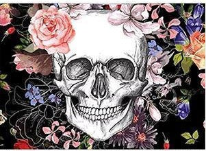 Skull roses diamond painting kit – 8x10" to 20x24" gothic dark floral art by Azurra Shop