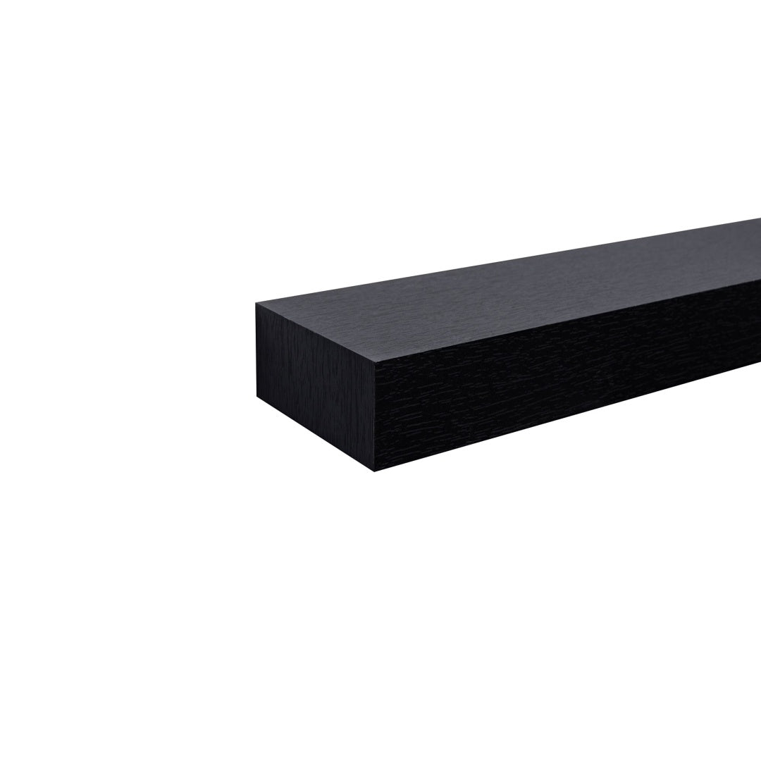 Floating Wall Shelf with Built-in LED Lighting — Black