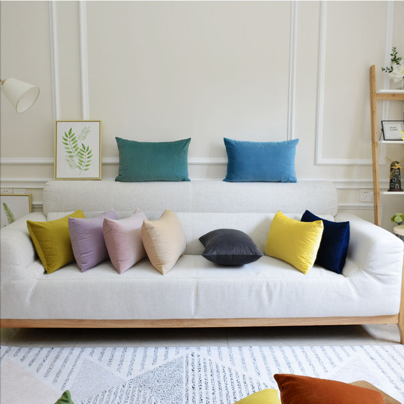 Sofa Velvet Throw Pillow — thick velvet with high-elastic 3D PP cotton fill, 12x20", available in 14 colors — Azurra Shop