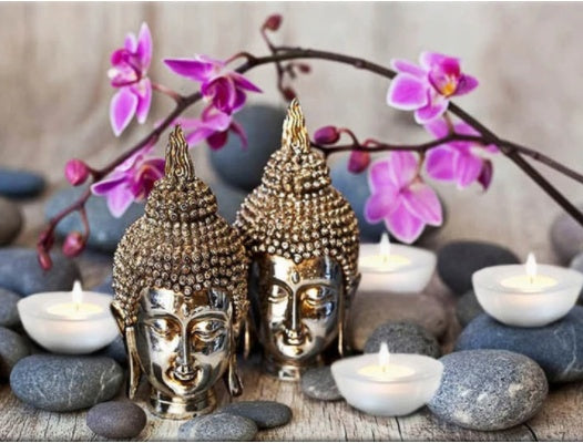 Religious Buddha with Orchid Diamond Painting