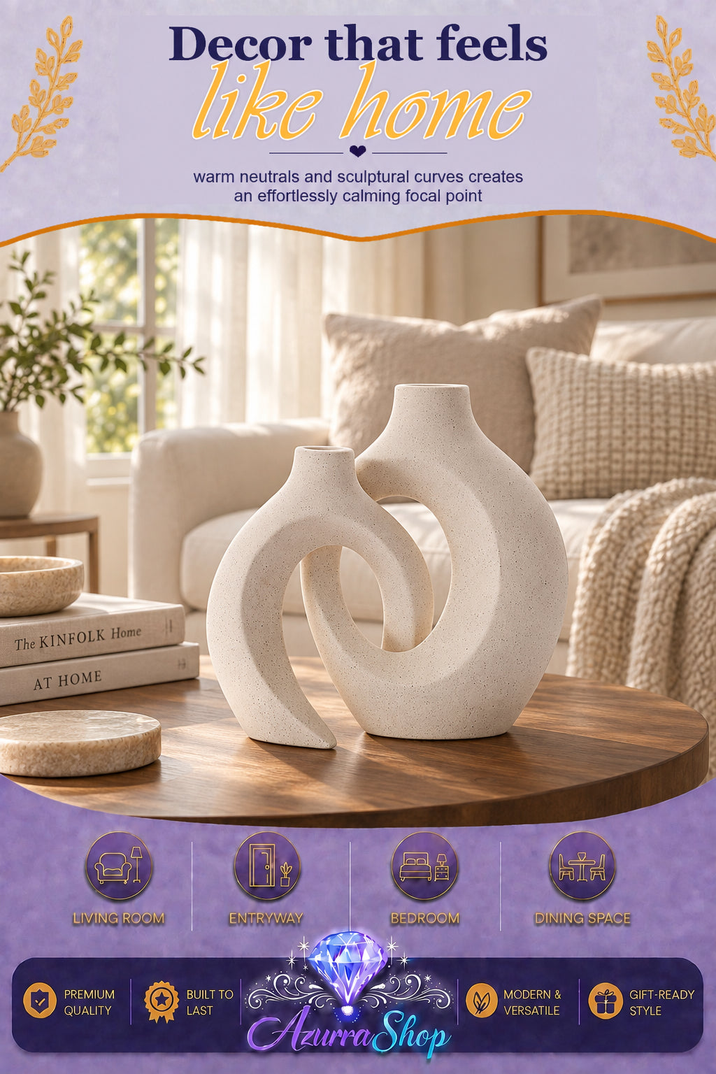 Entwined Ceramic Vase Duo, Set of 2entwined