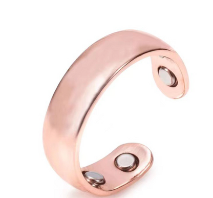 Olux Magnetic Wellness Ring in Rose Gold - Adjustable Open Band with 4 Embedded Magnets | Azurra Shop