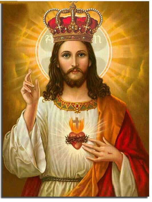 Religious Jesus Diamond Painting kit with heavenly halo design — 5D DIY diamond art for home decor

