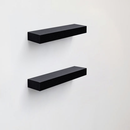 Floating Wall Shelf with Built-in LED Lighting — Black