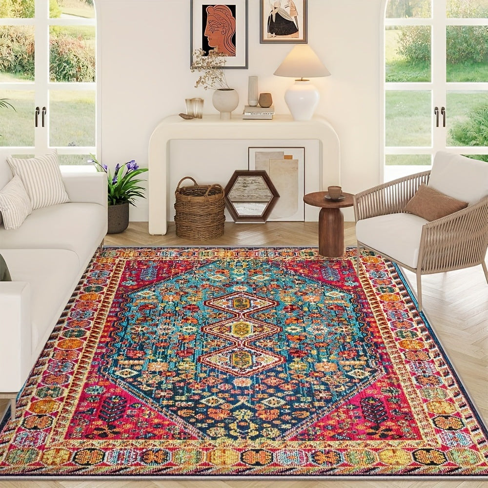 Retro Persian Crystal Velvet Area Rug